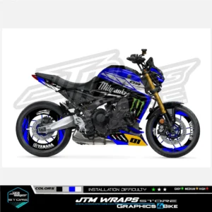YAMAHA MT 09/SP 2021 / 2022 - Kit 3 Milwaukee blue