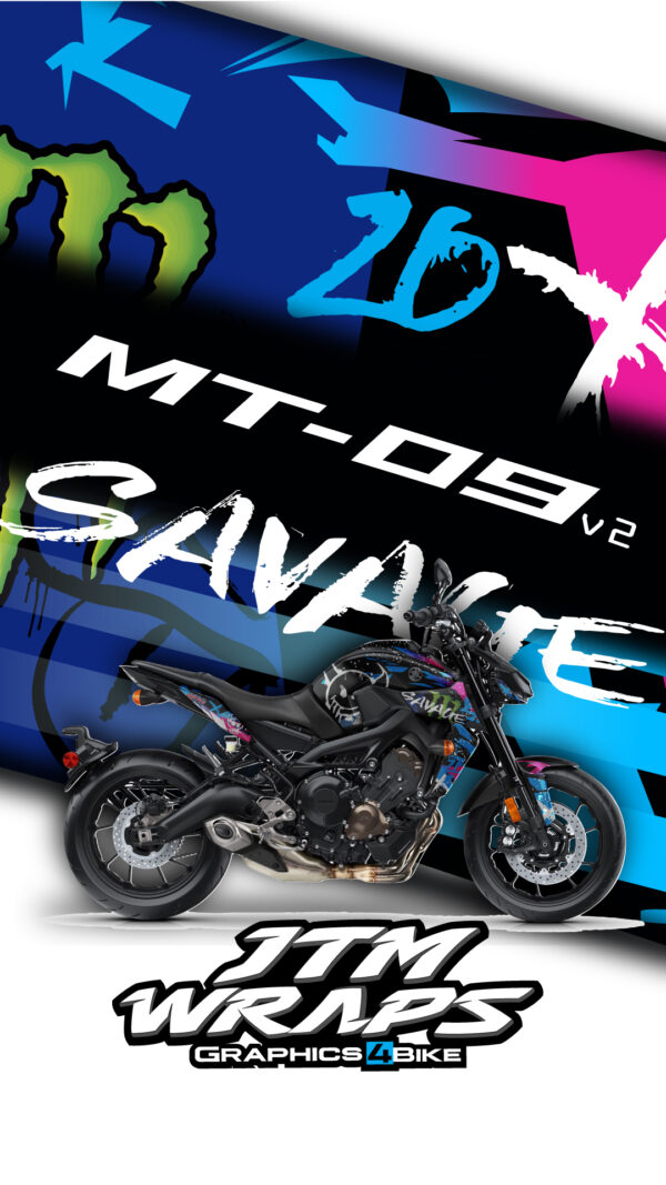 Kit completo adhesivos Yamaha MT-09 2017-2020 – diseño exclusivo LE MANS